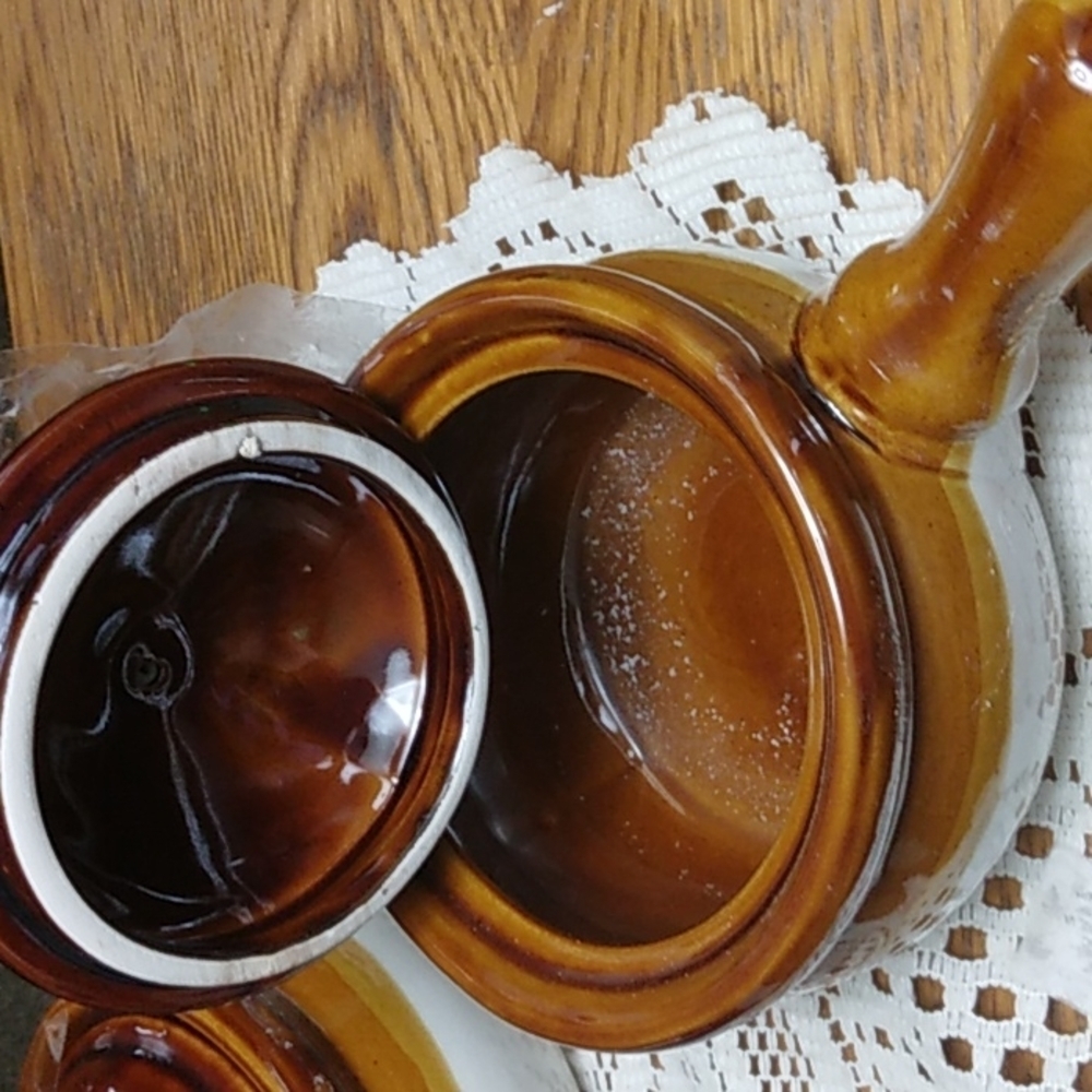 Set of 2 brownstone bean pots - Picture 2 of 5